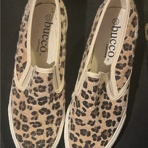 Pre-Loved Bucco Animal Print Casual Slip-Ons